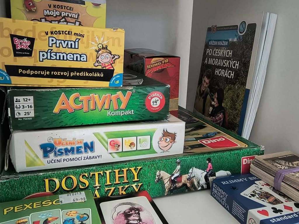 Společenské hry k dispozici hostům penzionu